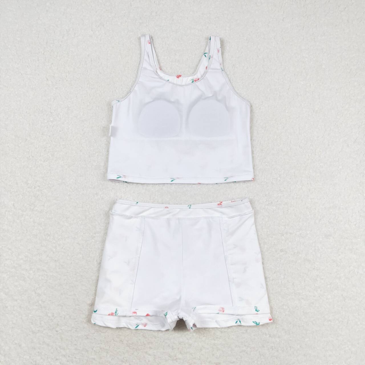 peach print skort girls swimsuit