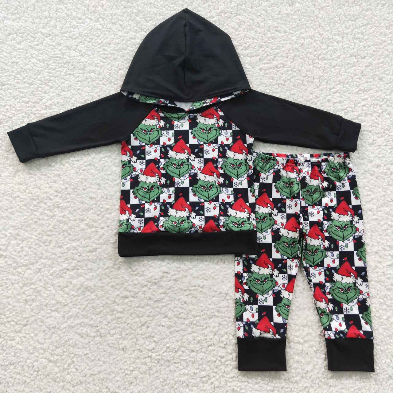 grinch hoodie outfit boys christmas clothing