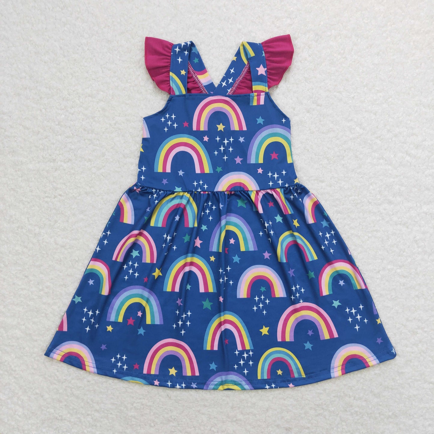 colorful rainbow dress kids dresses