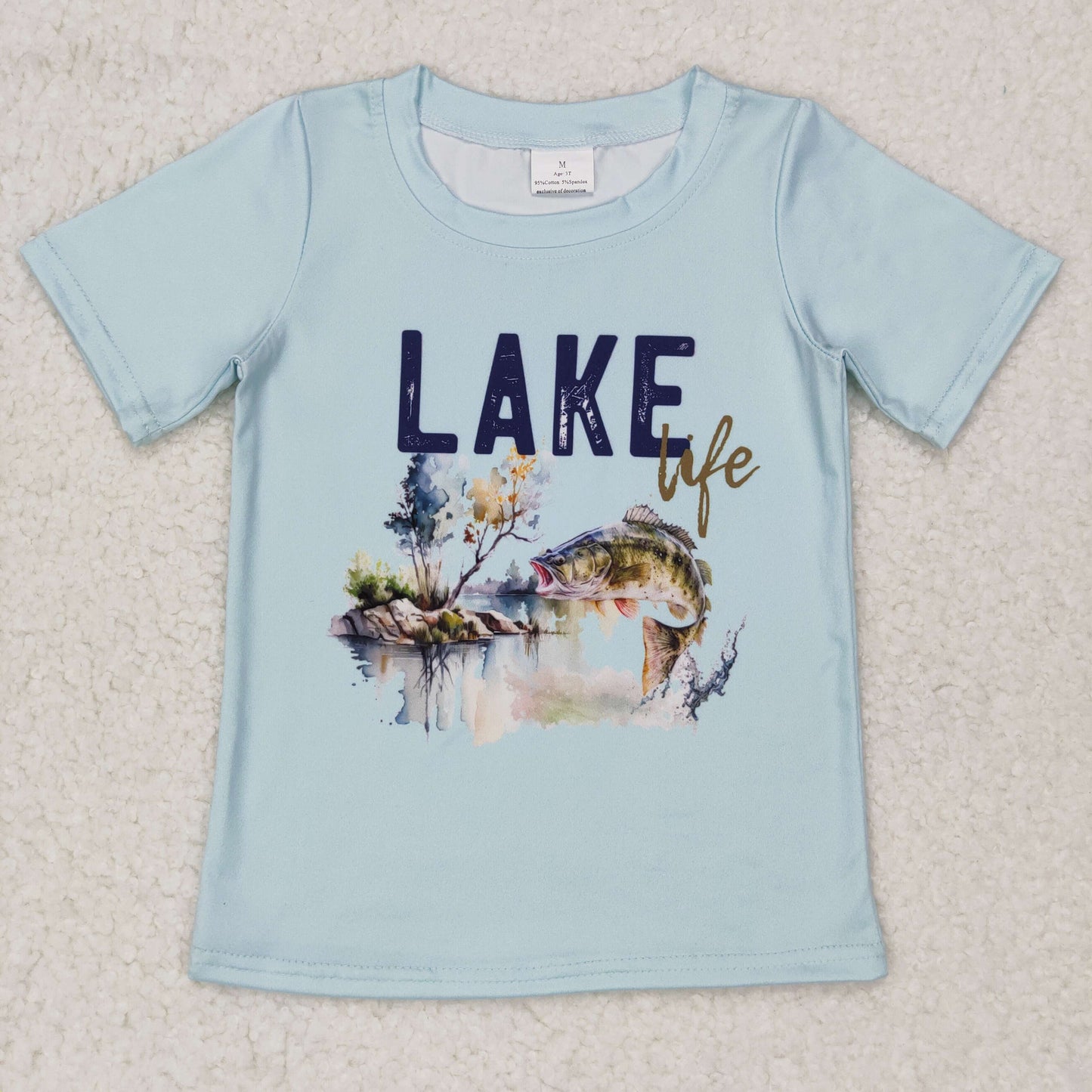 lake life go fishing little boys t-shirt