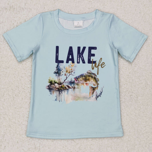 lake life go fishing little boys t-shirt