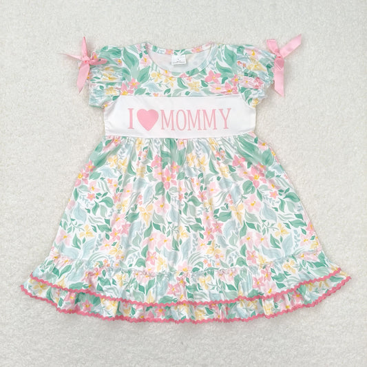 floral i love mommy ruffle dress kids mother's day clothing