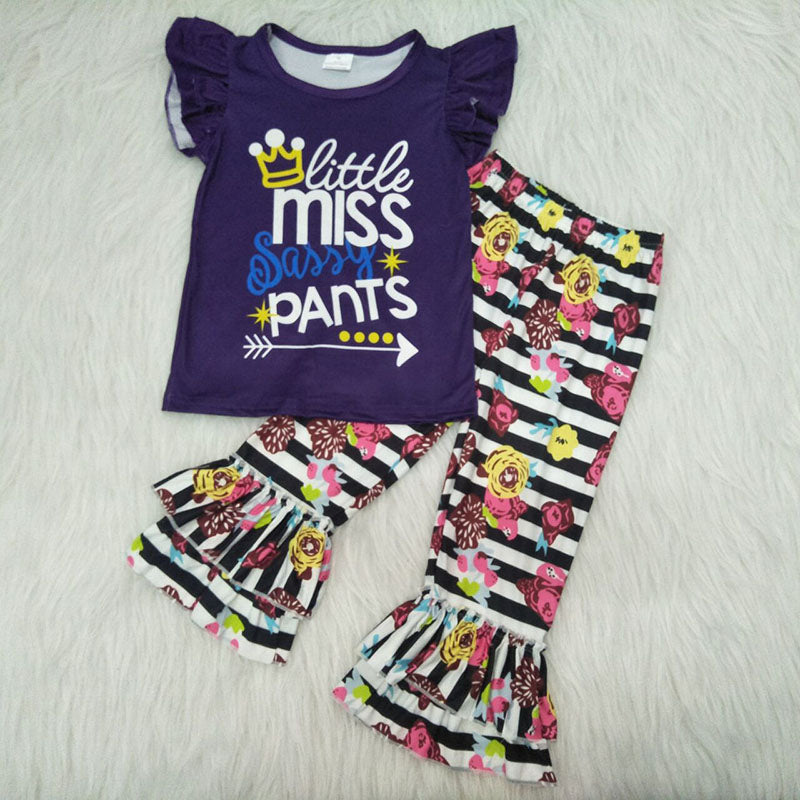 little miss sassy pants floral pants set