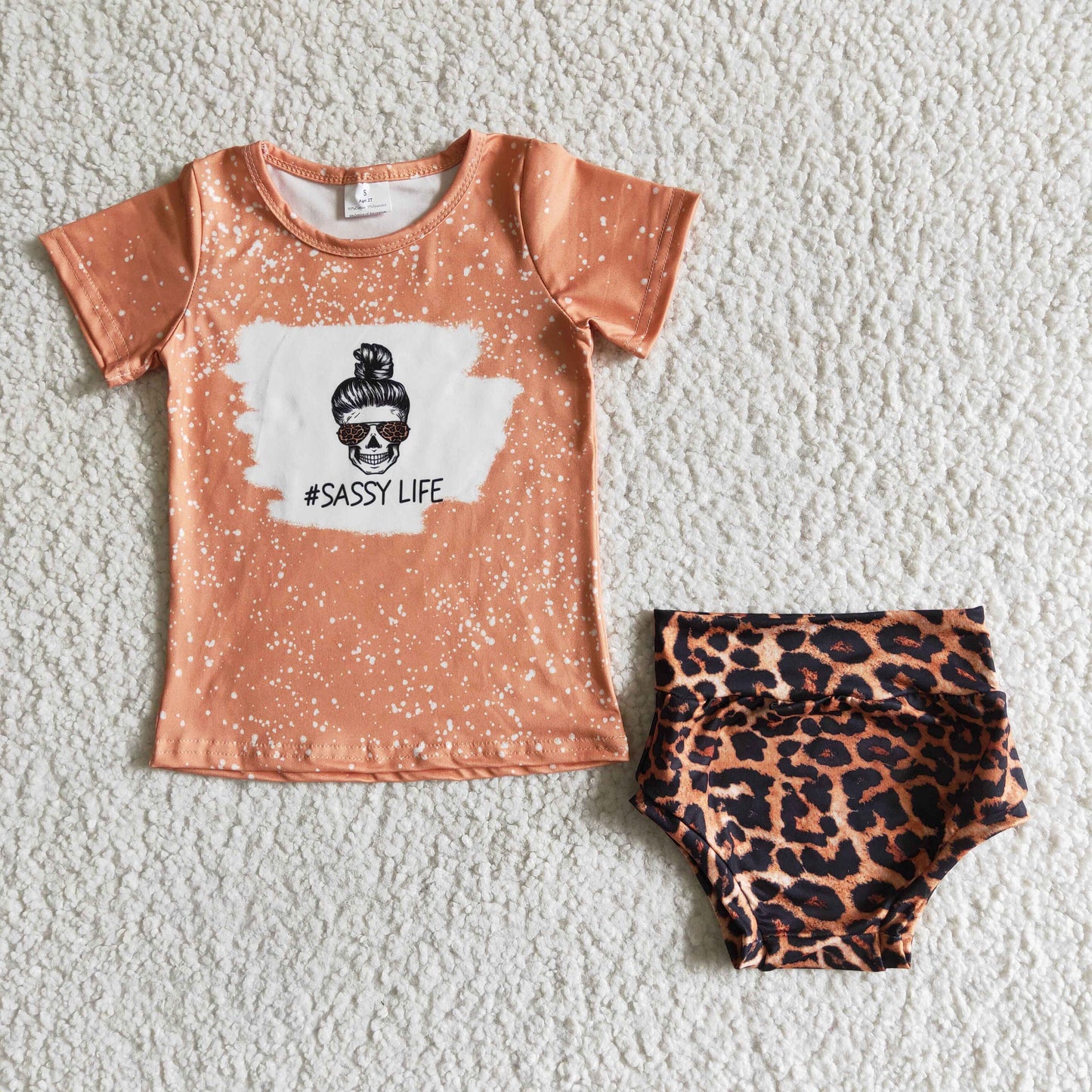 kidlife leopard bummie outfit infant baby clothing