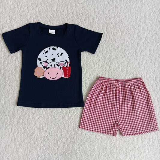 cow milk boy shorts set