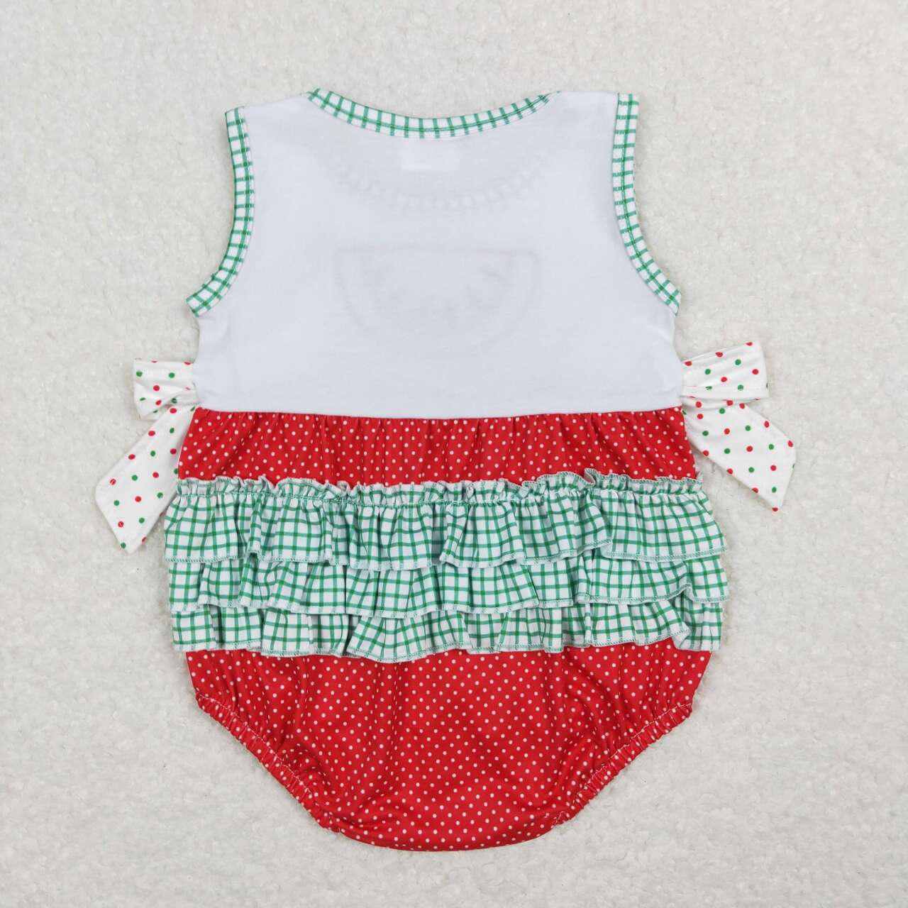 watermelon embroidery tank bow bubble