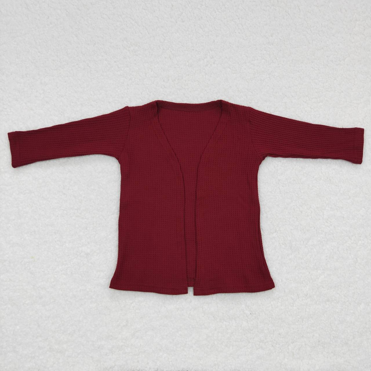 Burgundy Waffle cotton cardigan