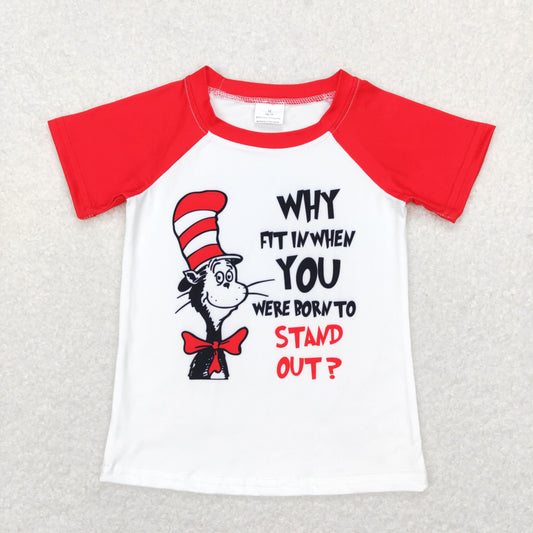 why fit in when you were born to stand out boy dr seuss tee