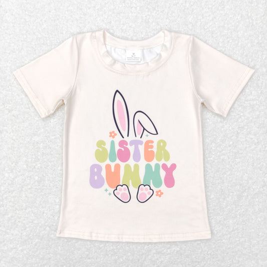 toddler girl sister bunny t-shirt easter clothing