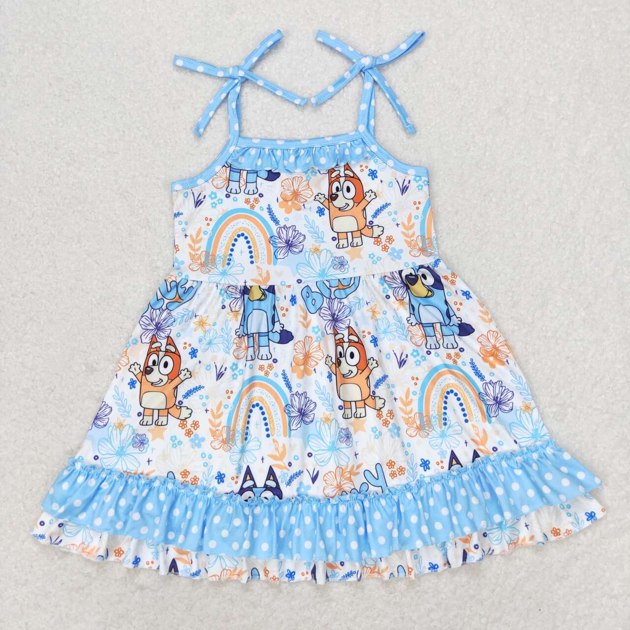 rainbow and blu*y suspender dress blue kids dresses