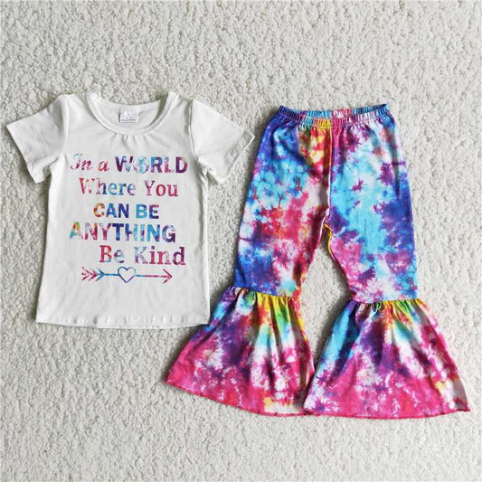 Be kind tie dye bells set