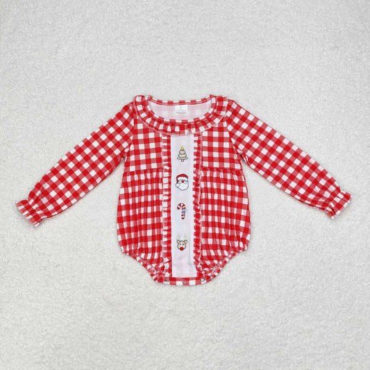 Christmas red plaid embroidered bubble