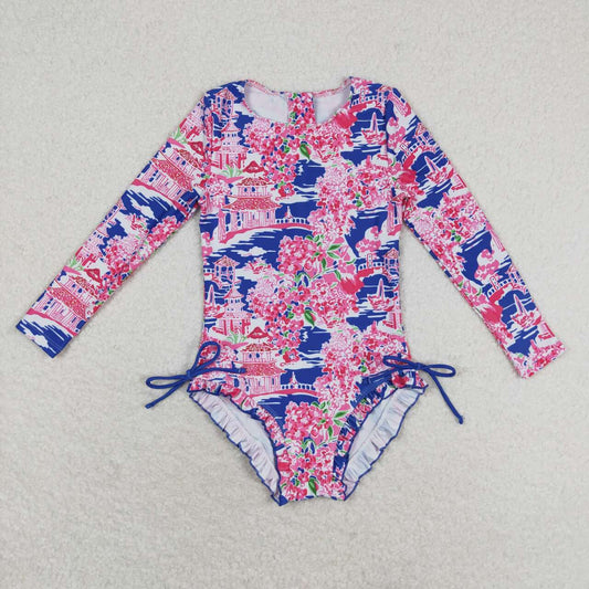 girl one piece lily rash guard swimsuit