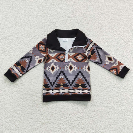 aztec shirt boys zip top