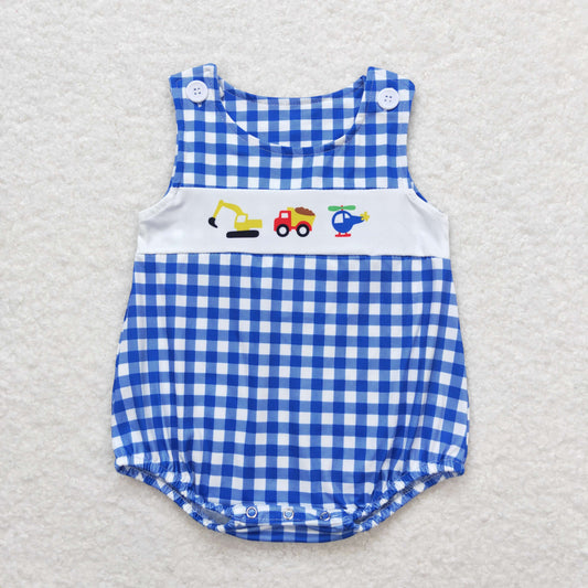 blue plaid tank bubble infant clothes