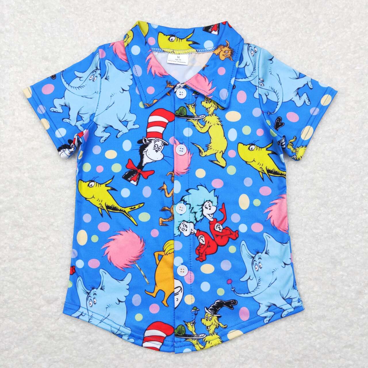 dr suess button t-shirt boys top