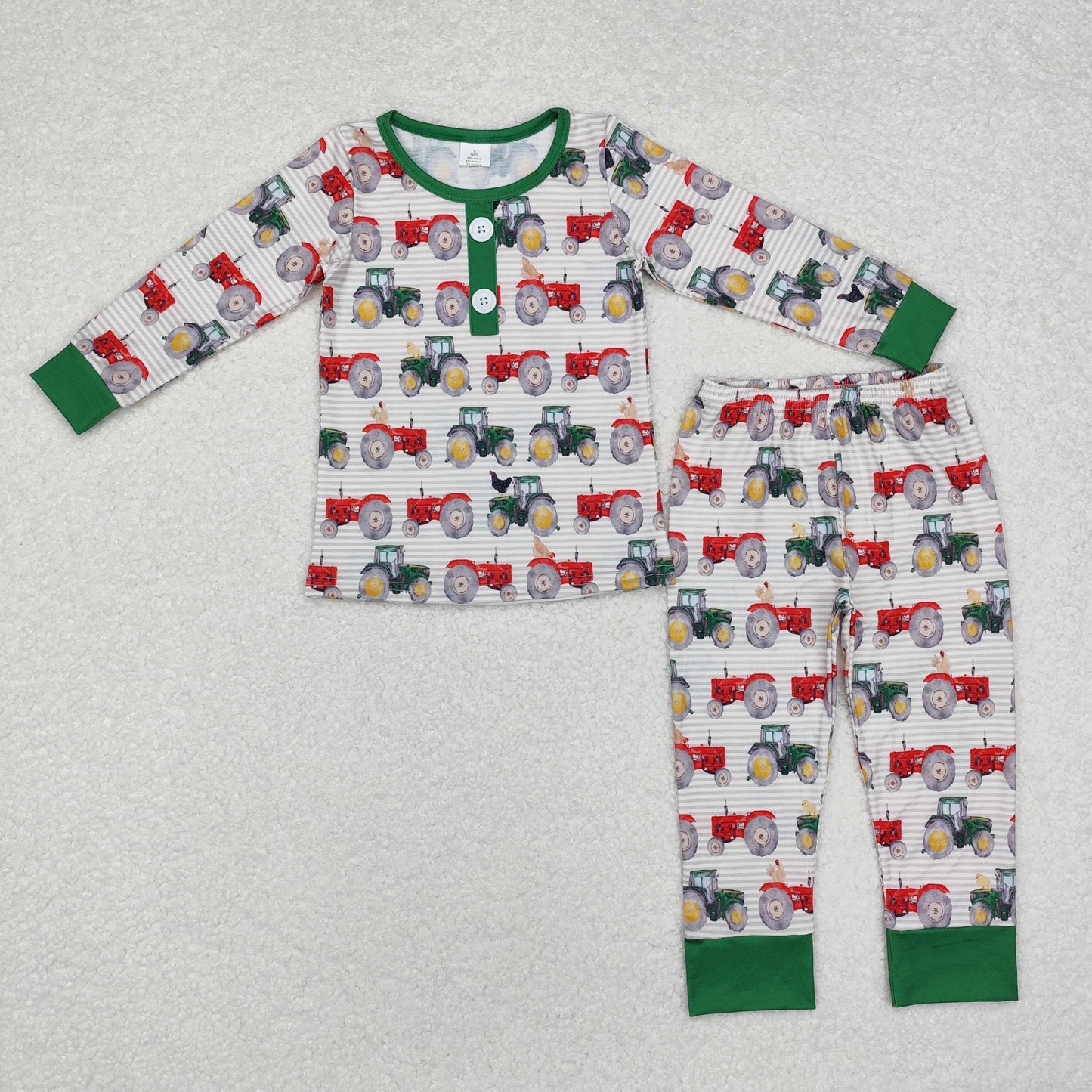 tractor print bamboo loungewear set