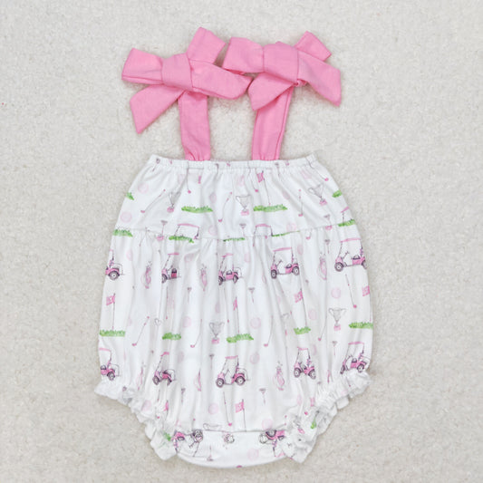 golf print strap bubble baby clothes