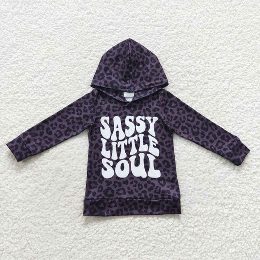sassy little soul leopard hoodie sweater