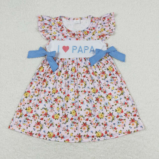 i love PAPA embroidery floral dress