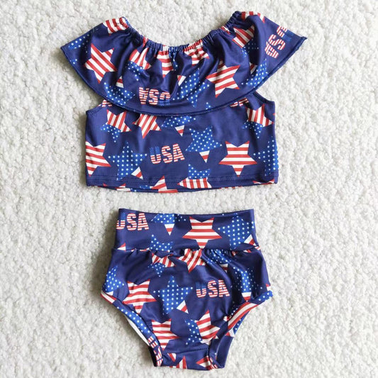 USA stars patriotic bummie set