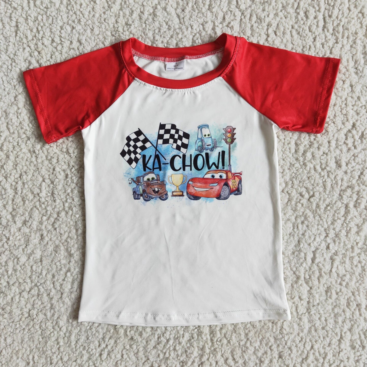 cheap race car print raglan tee