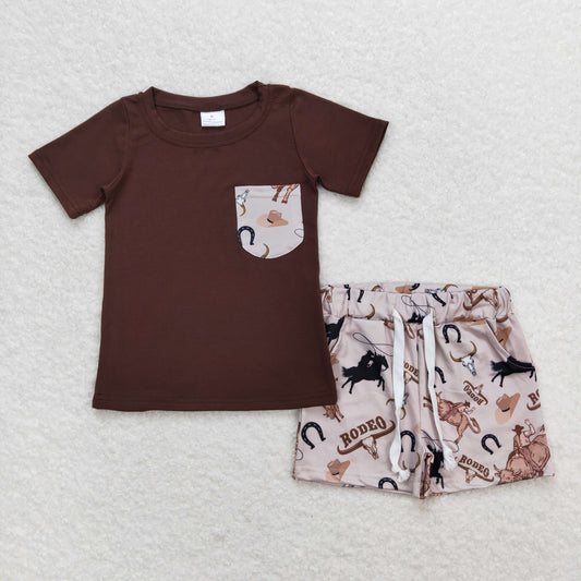 rodeo shorts set baby boy summer clothing