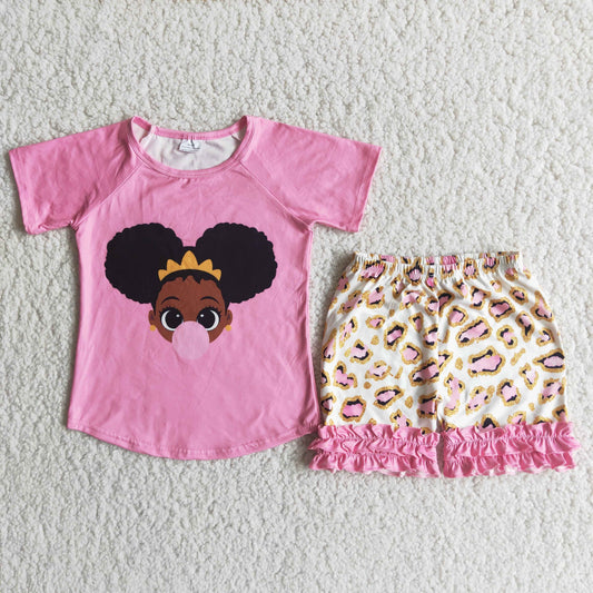 black history baby girl shorts set