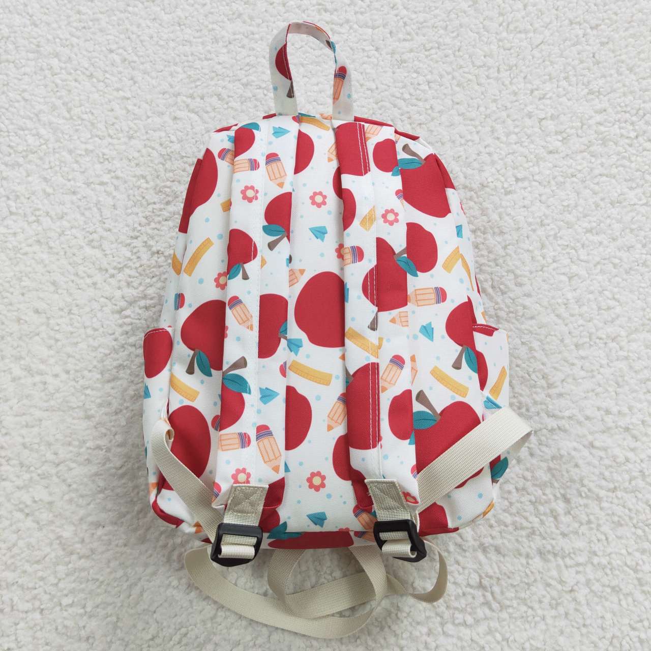 apple print back to school backpack