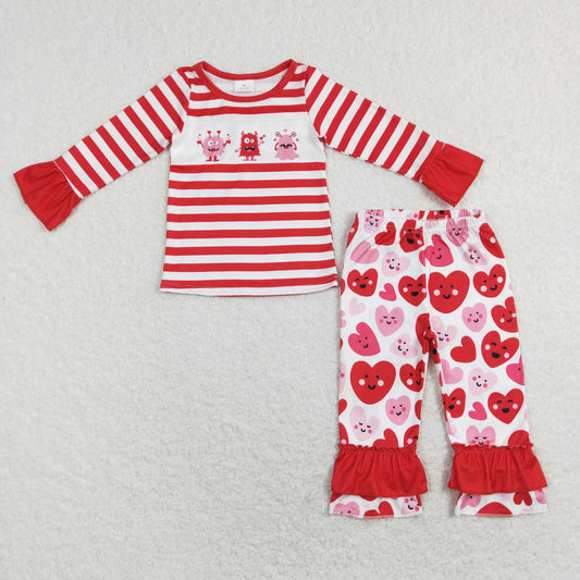 cutie heart ruffle pants set valentine clothing