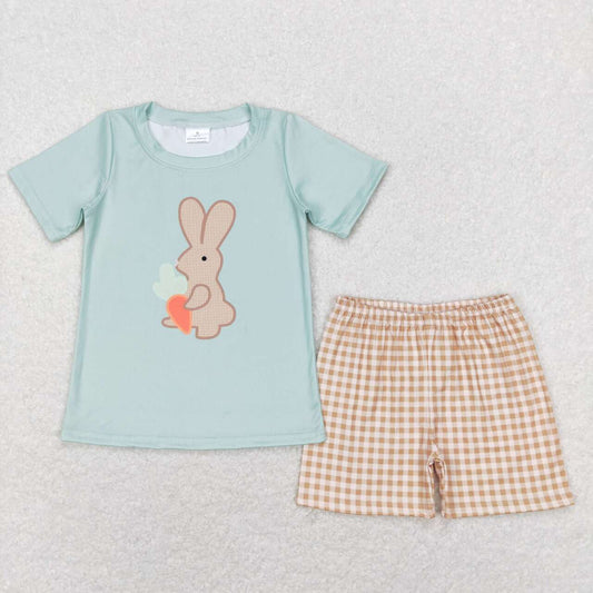 boy easter outfit rabbit carrot shorts set
