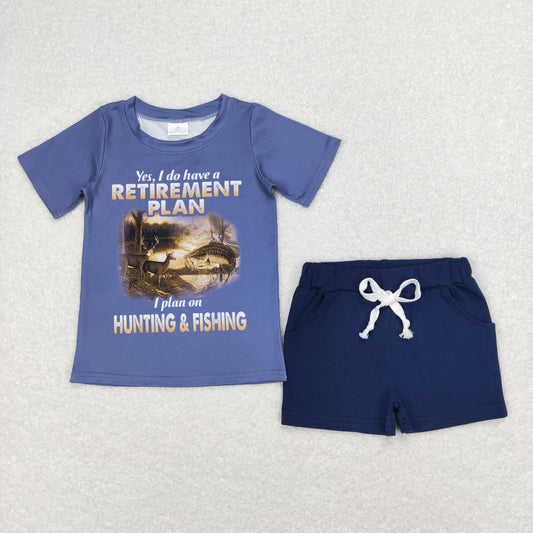 boy hunting shorts set outfit