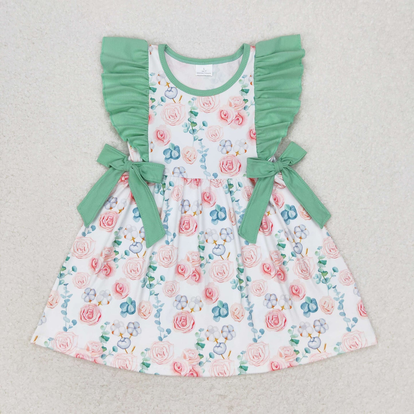 summer flower kids bow dress