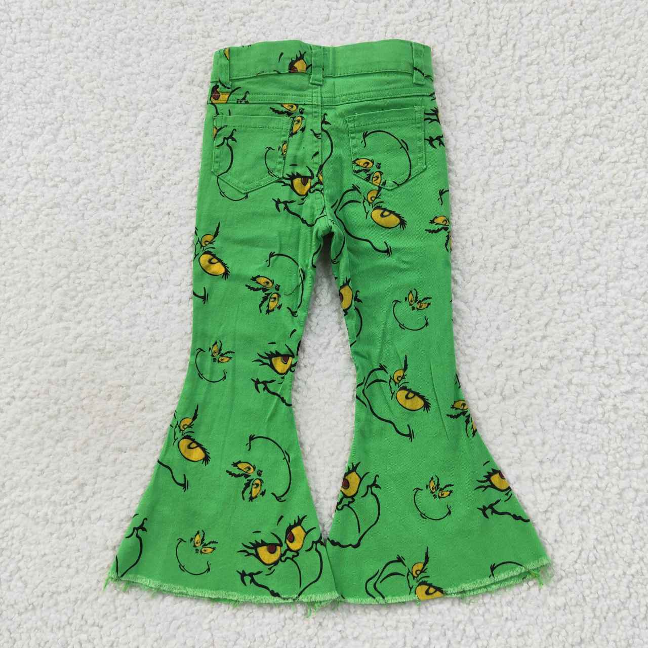 Grinch denim flare pants girls jeans