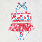 strawberry two piece swimsuit girl swimwear