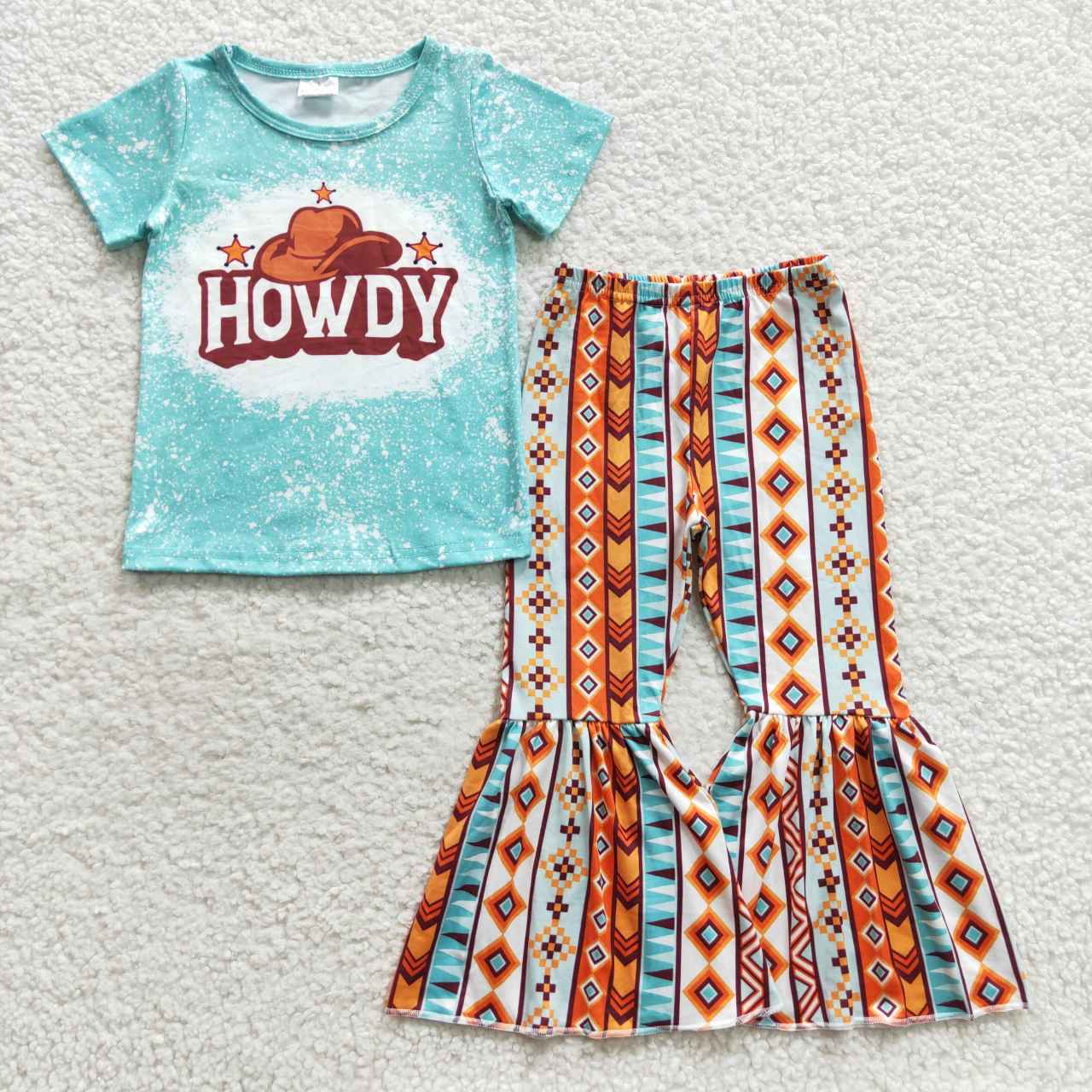 Howdy cowgirl lined bell pants set