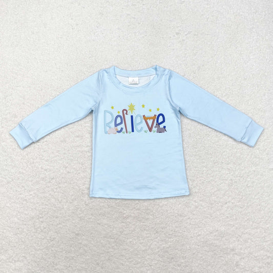 believe nativity shirt blue top