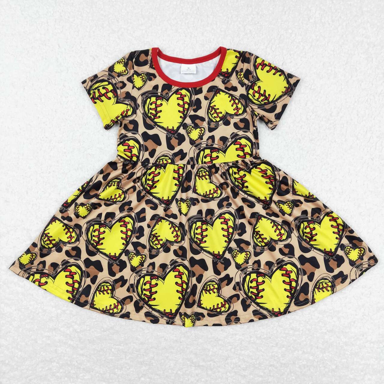 short sleeve leopard baseball dress