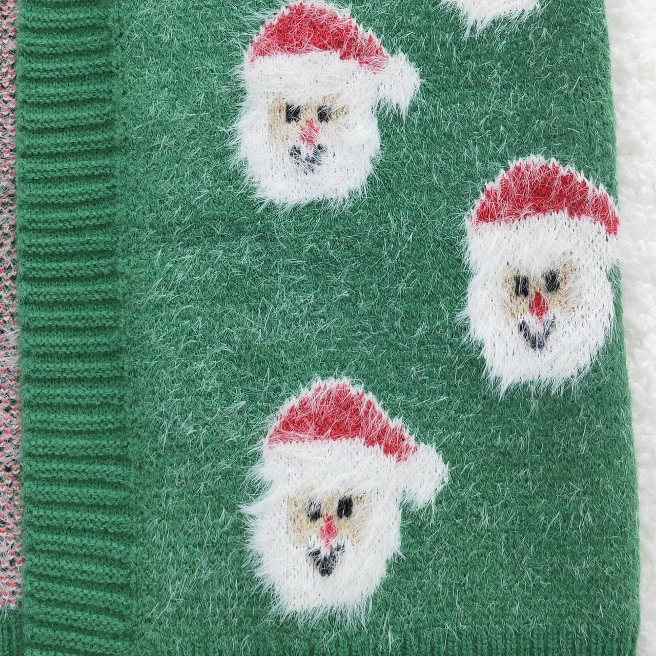 toddler girl green christmas santa cardigan sweater