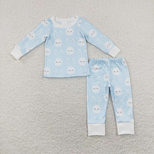 boy easter blue rabbit pajama outfit