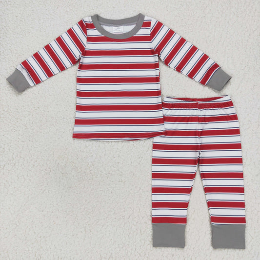 red white stripe unisex kids pajama set