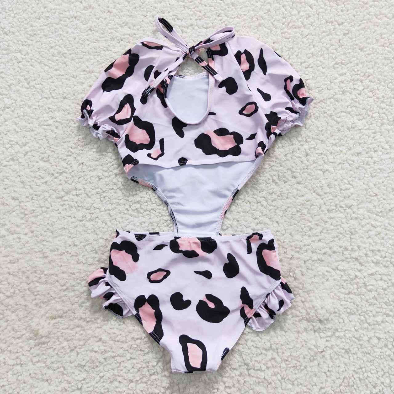 1pcs leopard kids girls swimsuit