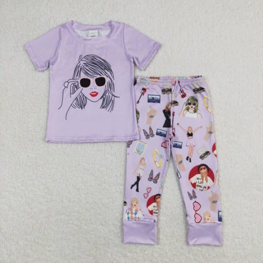 short sleeve girl taylor swift pajama kids clothing