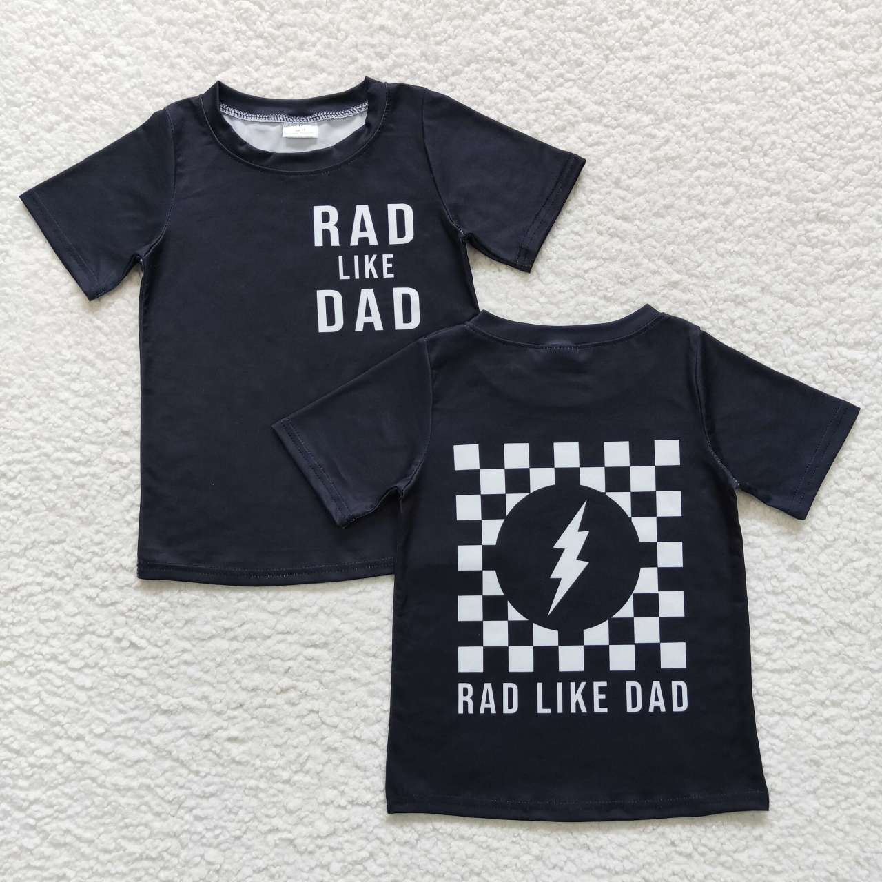 rad like dad black t-shirt boys clothing