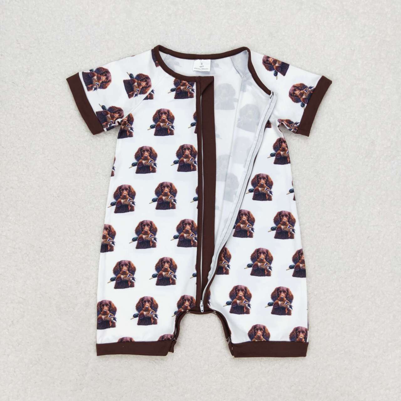 dog hunting baby boy zip sleeper