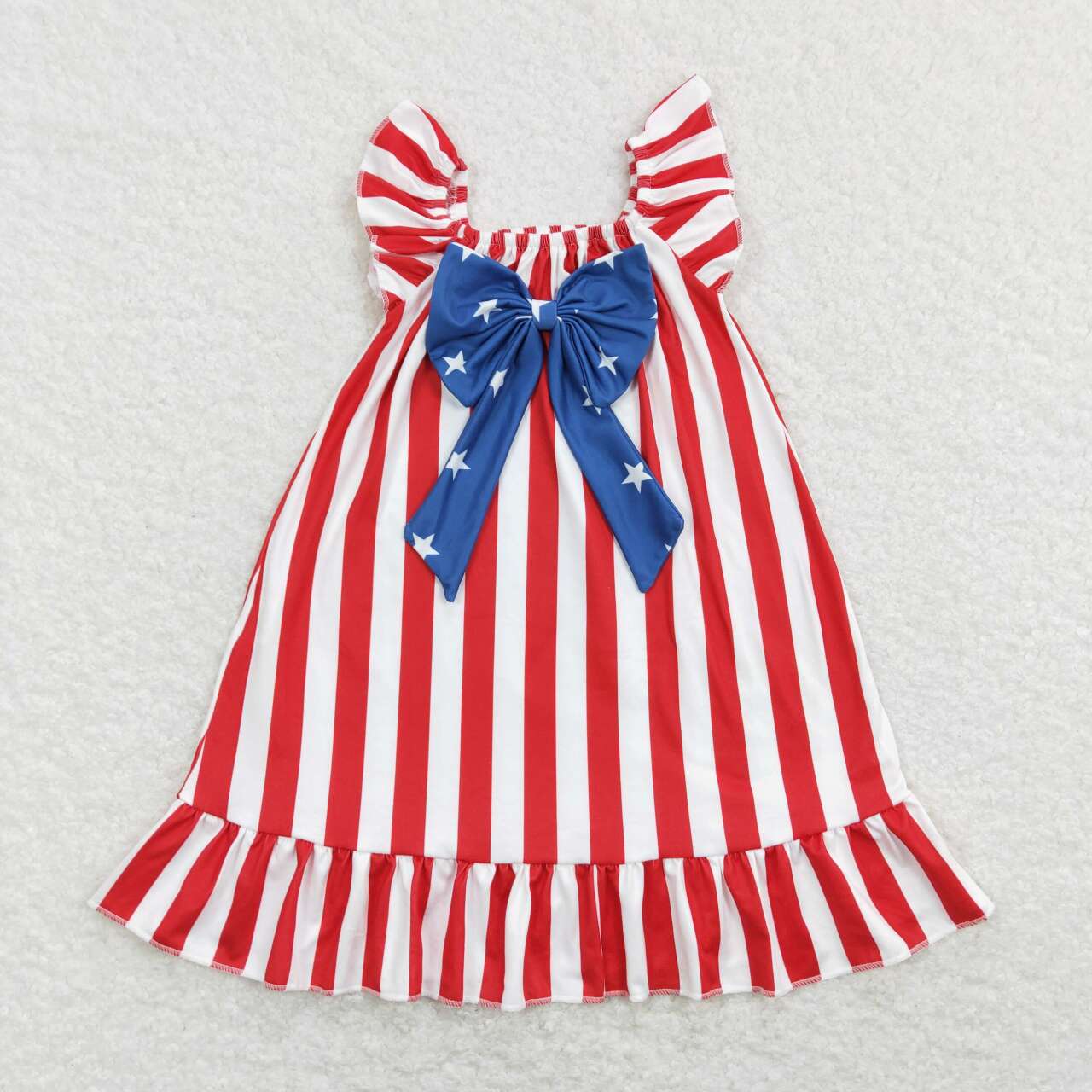 4th of july red stripe dress with bow