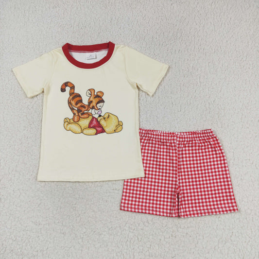 tiger pooh print shorts set boy