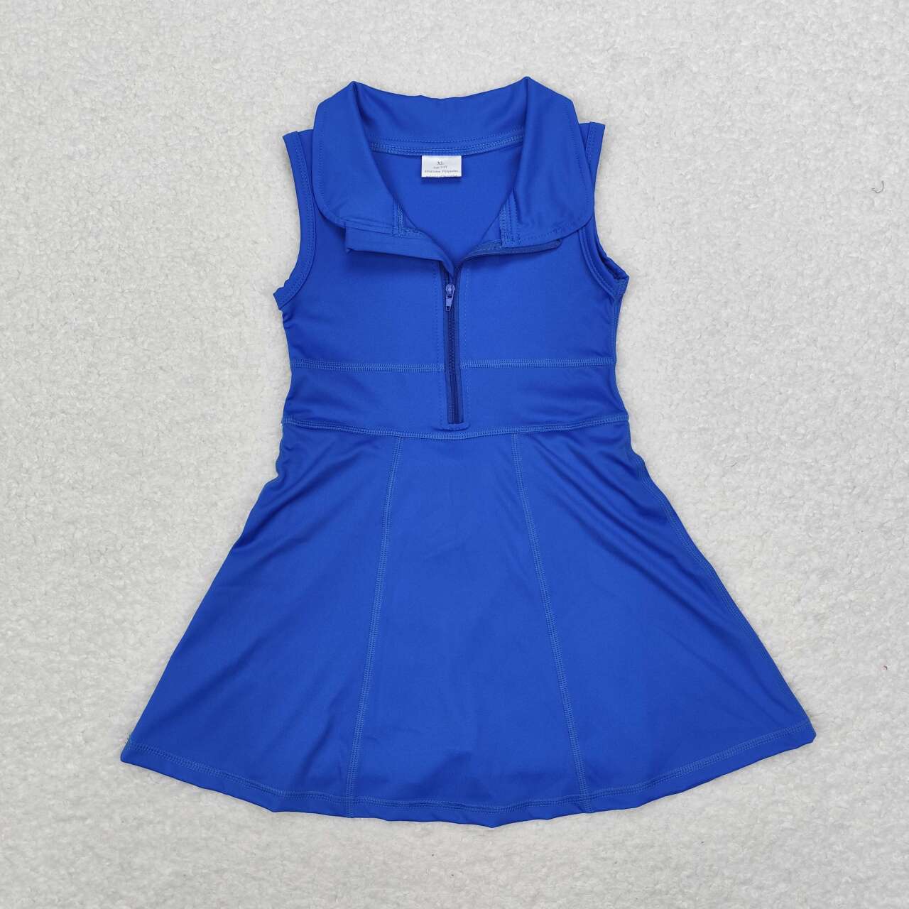 little girl royal blue zip yoga one piece activewear