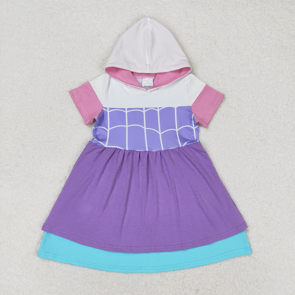 girl halloween hoodie dress spider web
