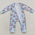 Blue Christmas cake zipper PJs